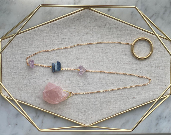 Rose Quartz Decorative Pendant/Amulet *made to order*